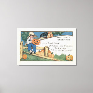 Halloween GreetingHist och Hark Canvastryck