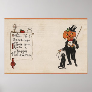 Halloween GreetingJack-NOLLA-Lykta i Tux Poster