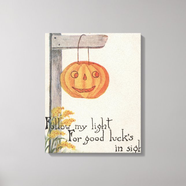 Halloween GreetingJack-O-Lantern på Post Canvastryck (Framsida)