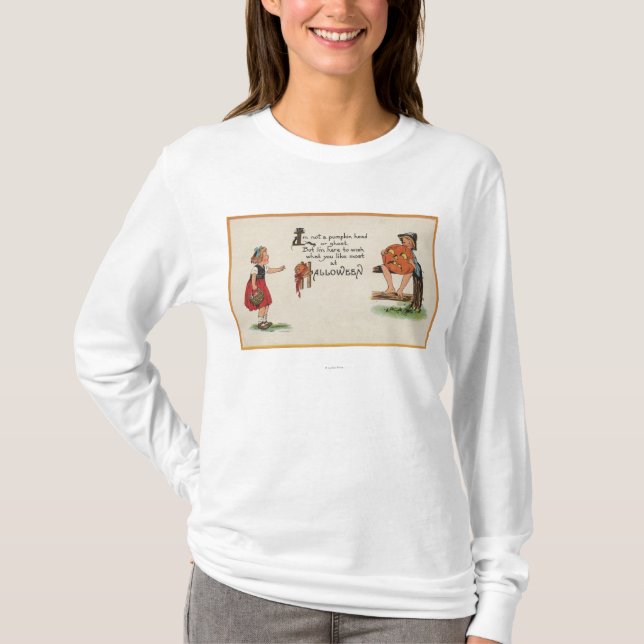 Halloween GreetingKid på staket Tee (Framsida)