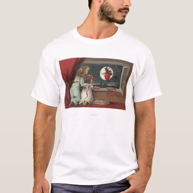 Halloween GreetingWitch från fönstret T-shirt (Framsida)