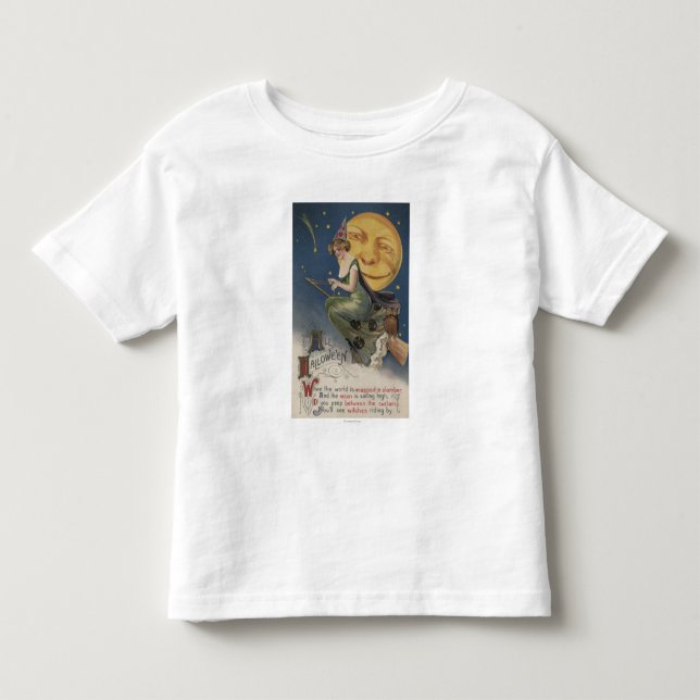 Halloween GreetingWitch i flyg T Shirt (Framsida)