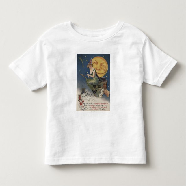 Halloween GreetingWitch i flyg T Shirt (Framsida)
