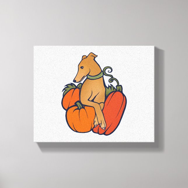 halloween greyhound canvastryck (Framsida)