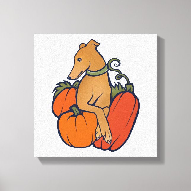 halloween greyhound canvastryck (Framsida)
