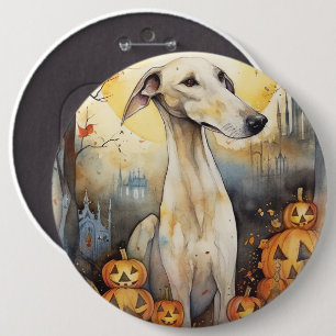 Halloween Greyhound med pumpor Scary Knapp