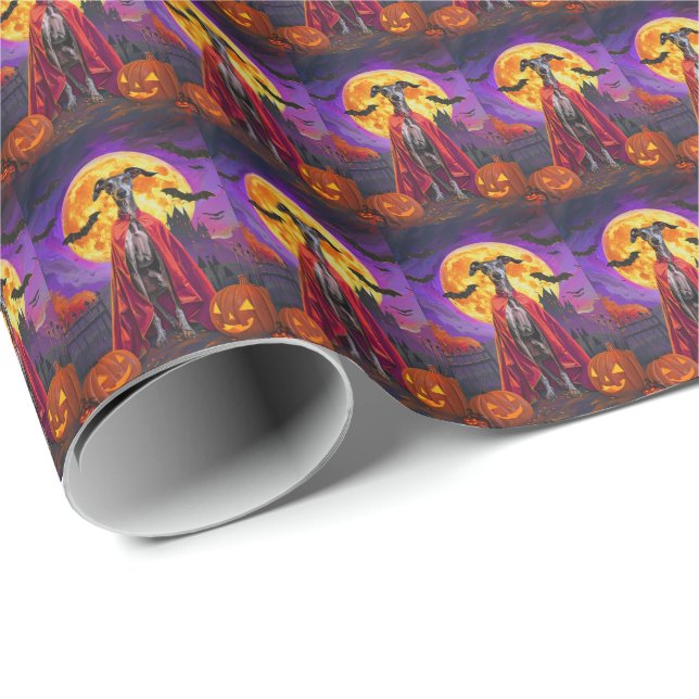 Halloween Greyhound Mountain Vampire Pumpa  Presentpapper (Rullad Hörn)
