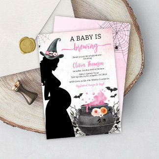 Halloween Gril Baby Shower Baby brinner Inbjudningar