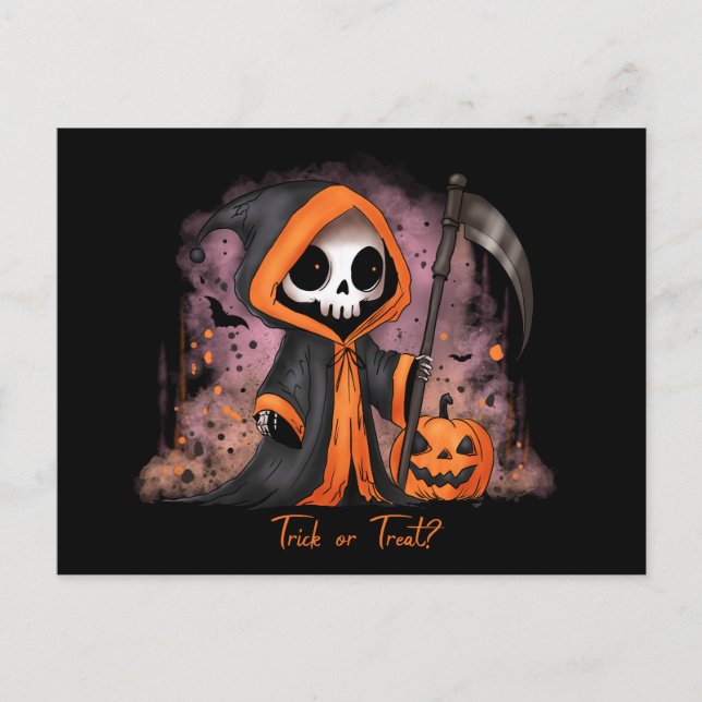 Halloween Grim Reaper Helg Vykort (Framsida)