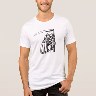 Halloween Grim Reaper Line Teckning T-shirt