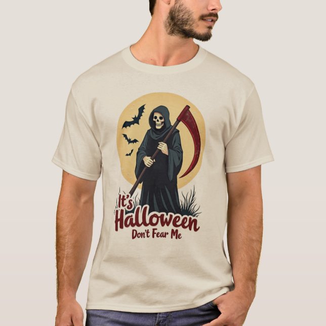 Halloween Grim Reaper T Shirt (Framsida)