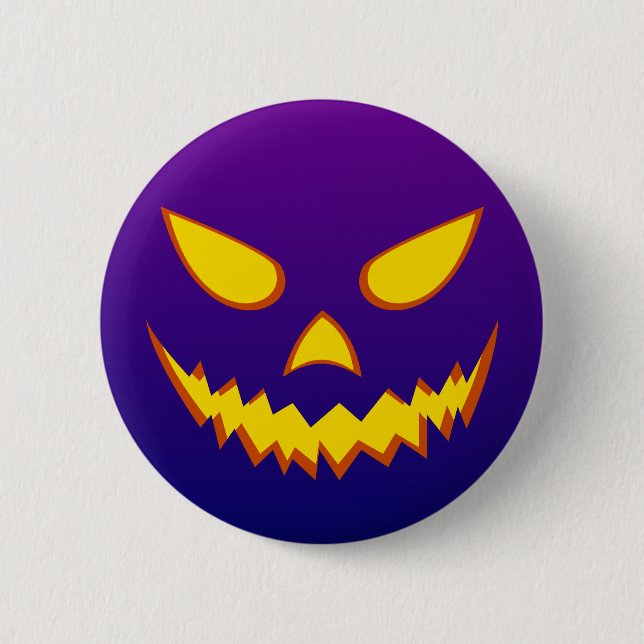 Halloween grinande ansikte Jack o Lantern Pumpa Knapp (Framsida)