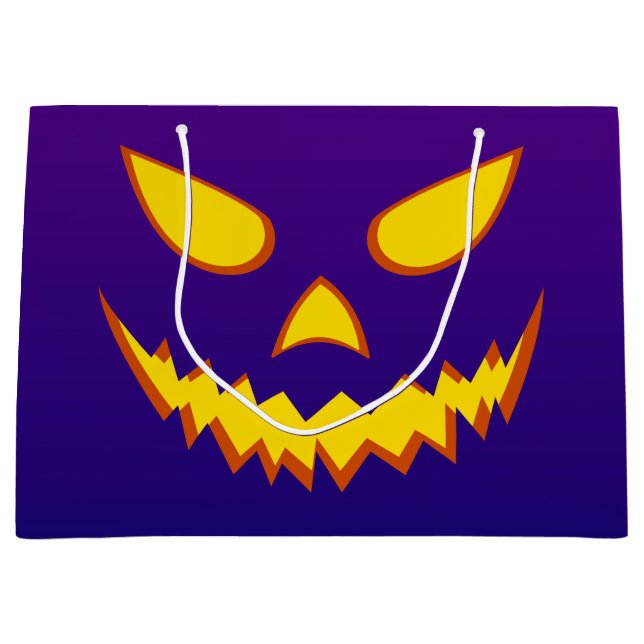 Halloween Grinning Ansikte Jack o lantern Pumpkin (Framsidan)