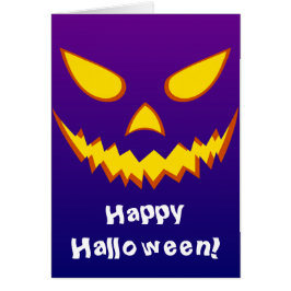 Halloween Grinning Ansikte Jack o lantern Pumpkin Hälsningskort