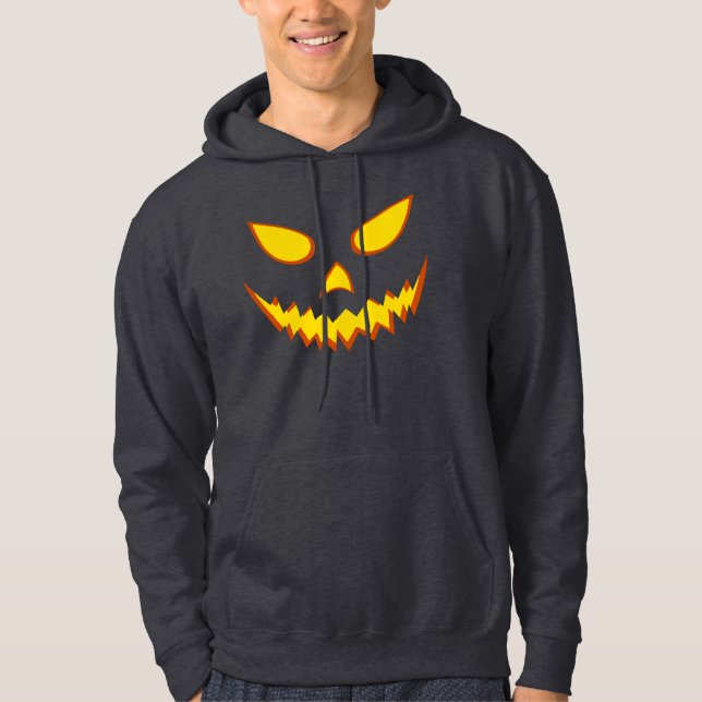 Halloween Grinning Ansikte Jack o lantern Pumpkin Hoodie (Framsida)