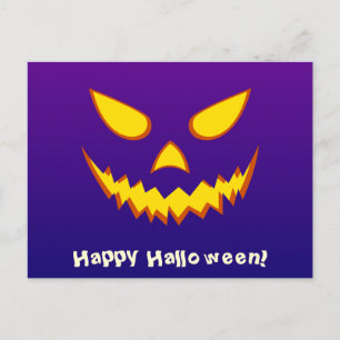 Halloween Grinning Ansikte Jack o lantern Pumpkin Vykort