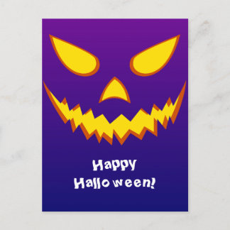 Halloween Grinning Ansikte Jack o lantern Pumpkin Vykort
