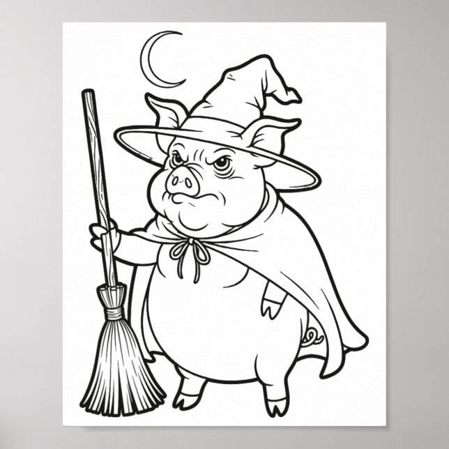 Halloween Gris-guiden För barn till Färg och färg  Poster (Framsidan)