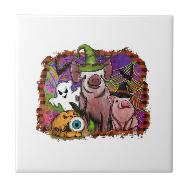 Halloween-grisar Kakelplatta (Framsidan)