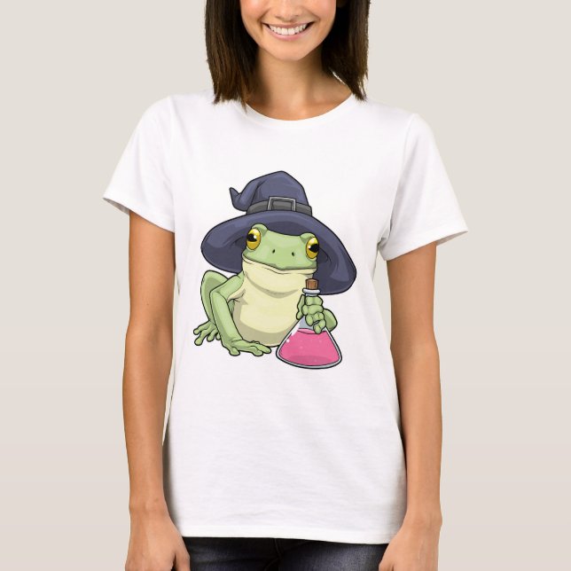 Halloween Groda Häxa T Shirt (Framsida)