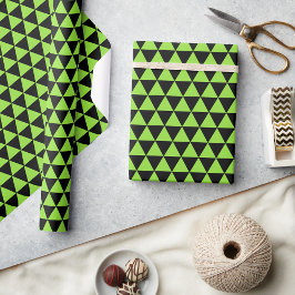 Halloween Grönt Black Mönster Birthday Anpassnings Presentpapper