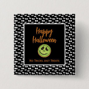 Halloween-grönt-cookie för öga-, inga tricks knapp