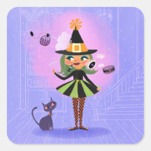 Halloween Grönt Hair Witch Lavender & Rosa
