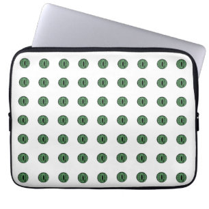 Halloween Grönt Polka Dot Öga Laptop Fodral