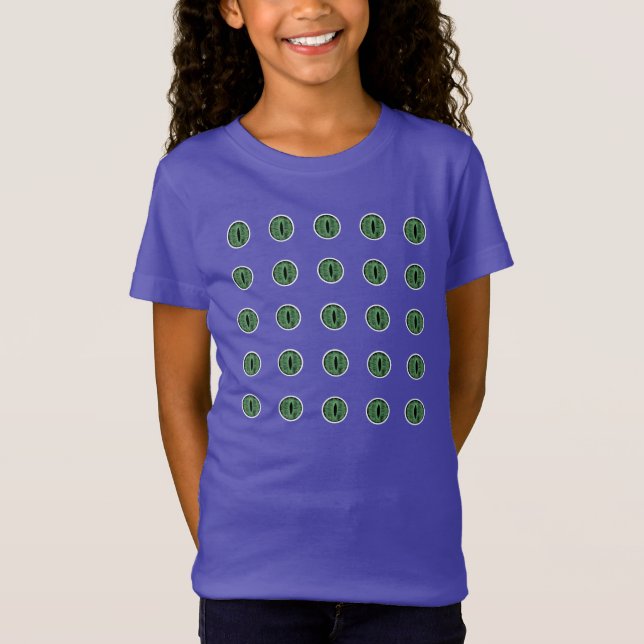 Halloween Grönt Polka Dot Öga T Shirt (Framsida)