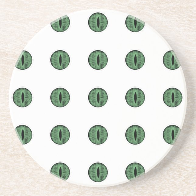 Halloween Grönt Polka Dot Öga Underlägg (Framsidan)