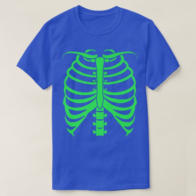 Halloween Grönt Skeleton Bones  T Shirt (Design framsida)