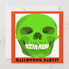 Halloween Grönt Skull Inbjudan
