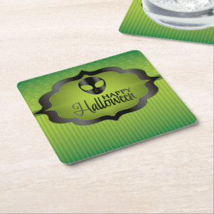 Halloween-grönt utomjording underlägg papper kvadrat