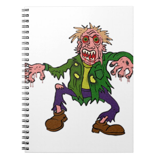 Halloween Grönt Zombie Monster Anteckningsbok Med Spiral (Framsidan)