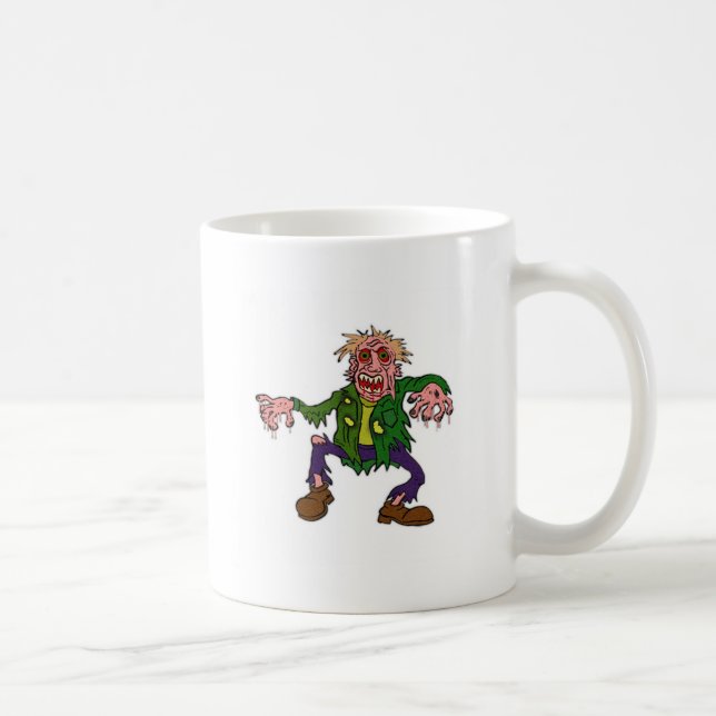 Halloween Grönt Zombie Monster Kaffemugg (Höger)