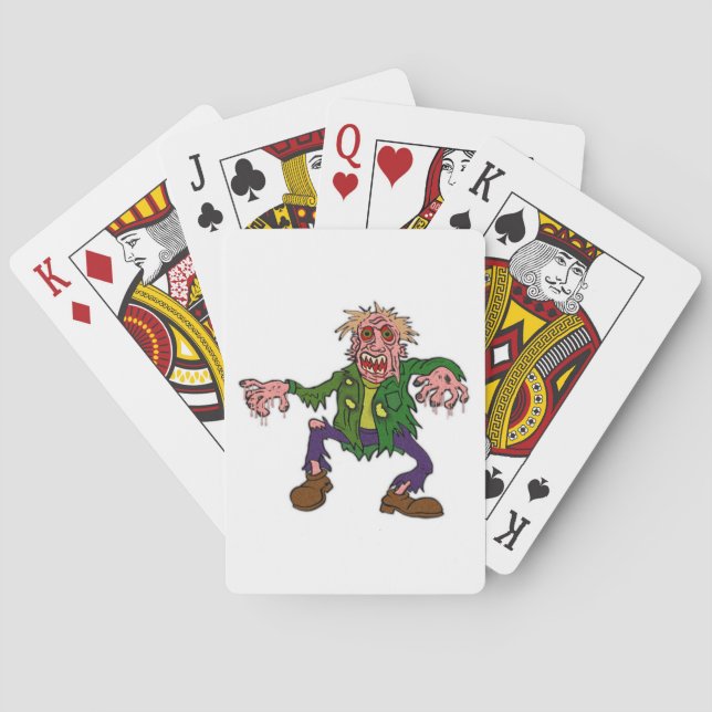Halloween Grönt Zombie Monster Spel Kort (Baksidan)