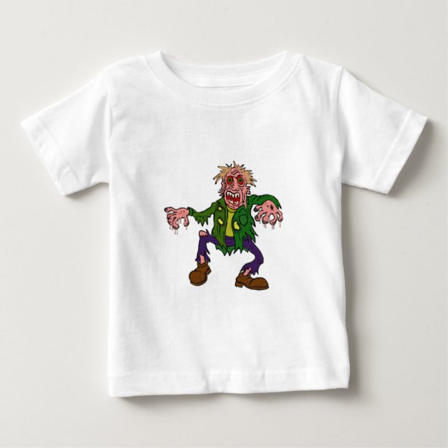 Halloween Grönt Zombie Monster Tee (Framsida)