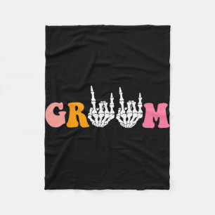 Halloween Groom Bride Skeleton Hand Bröllop Bachel Fleecefilt