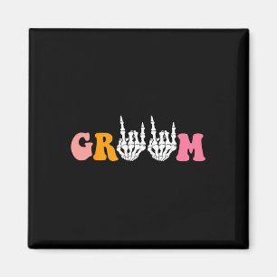 Halloween Groom Bride Skeleton Hand Bröllop Bachel Magnet