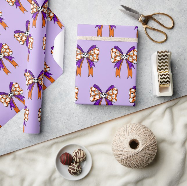  Halloween Groovy boo ghost and skull Presentpapper (Hantverk)