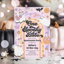 Halloween Groovy Cute Ghost 1:a Birthday Party
