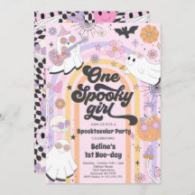 Halloween Groovy Cute Ghost 1:a Birthday Party