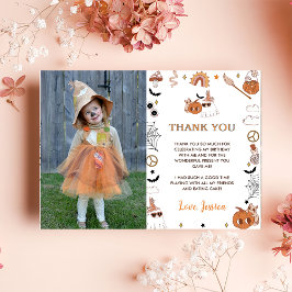 Halloween Groovy Cute Ghost Photo Tack Kort