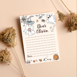 Halloween Groovy Cute Ghost Time Capsule Note Tack Kort
