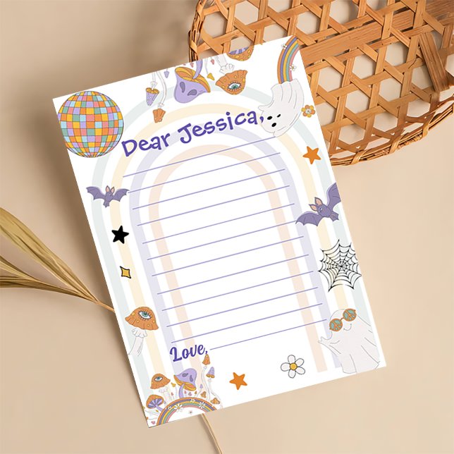 Halloween Groovy Cute Ghost Time Capsule Tack Kort (Skapare uppladdad)