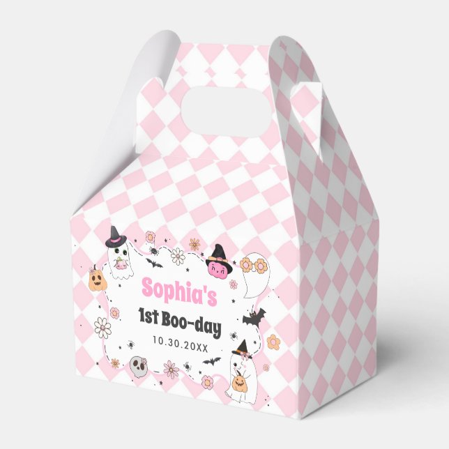 Halloween Groovy Ghost 1:a Birthday Presentaskar (Framsidan Sidan)