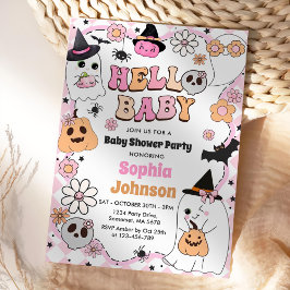 Halloween Groovy Ghost Baby Shower Inbjudningar