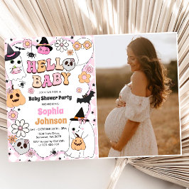 Halloween Groovy Ghost Baby Shower Inbjudningar