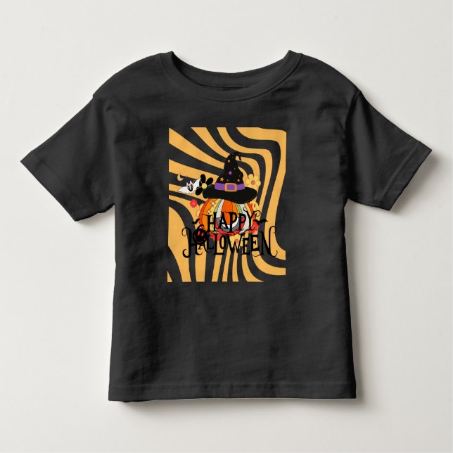 Halloween Groovy Retro T Shirt (Framsida)
