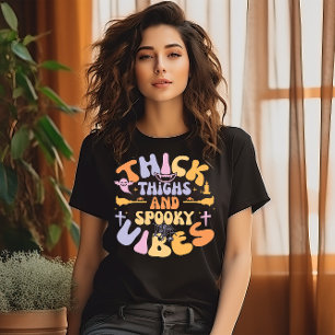 HALLOWEEN GROOVY THICK THIGHS & SPOOKY VIBES T SHIRT